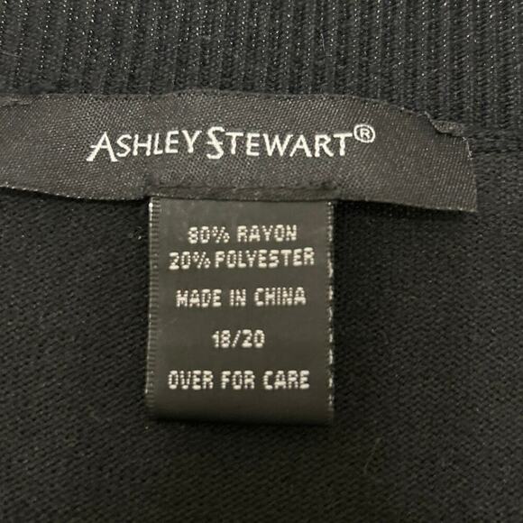 ASHLEY STEWART Black Sequin Diamond Print Longline Scoop Neck Sweater 18/20 - Picture 8 of 8